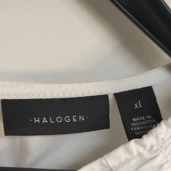 Halogen Ruffled Boxy White Top Size XL - Picture 6 of 12